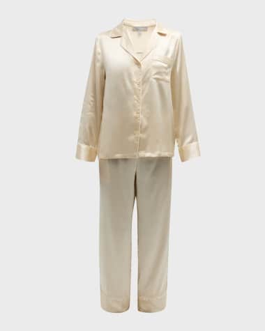 Neiman Marcus Long Silk Charmeuse Pajama Set