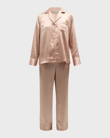 Neiman Marcus Long Silk Charmeuse Pajama Set