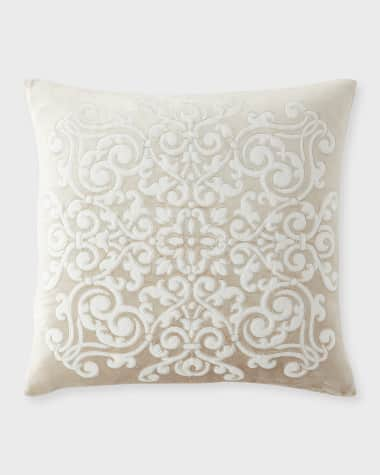 Callisto Home Glyes Beaded and Embroidered Velvet Decorative Pillow, 14 x  24