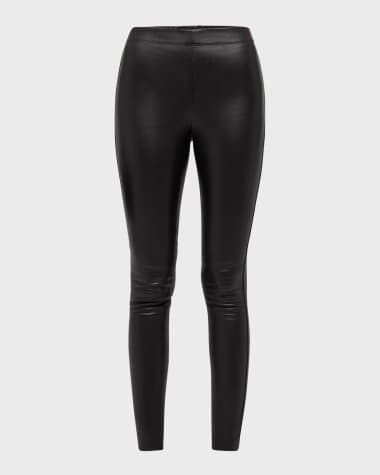 Joseph High-Rise Stretch Leather Leggings