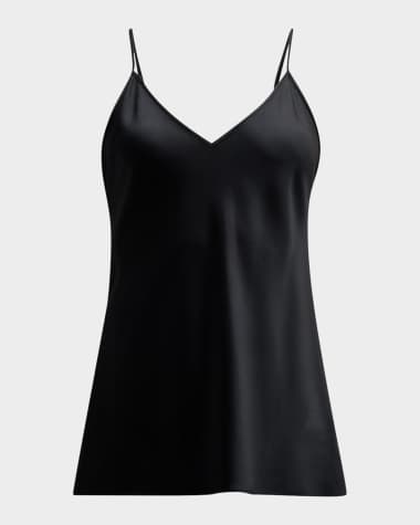 Joseph Clea Sleeveless V-Neck Silk Satin Top