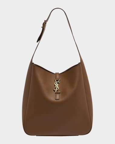 Saint Laurent Le 5A7 Large YSL Shoulder Hobo Bag in Smooth Leather