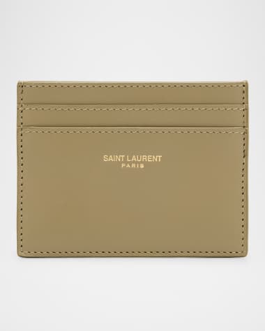 Saint Laurent YSL Monogram Card Case in Quilted Smooth Leather