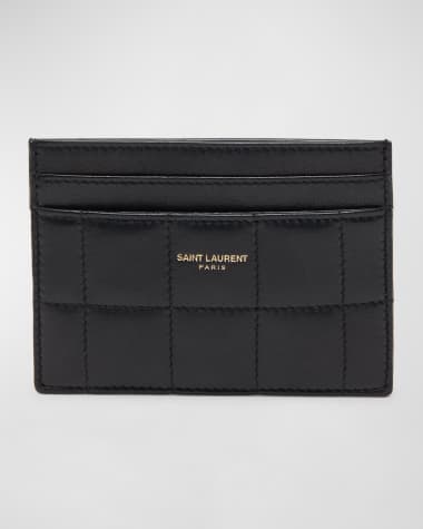 Saint Laurent Card Case in Quilted Smooth Leather