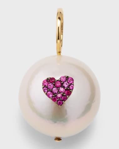 Kastel Jewelry Ruby Pave Star Freshwater Pearl Pendant