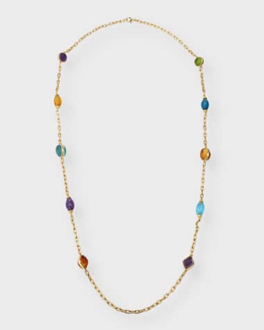 NM Estate Estate 18K Yellow Gold Carved Stone Ornament Necklace