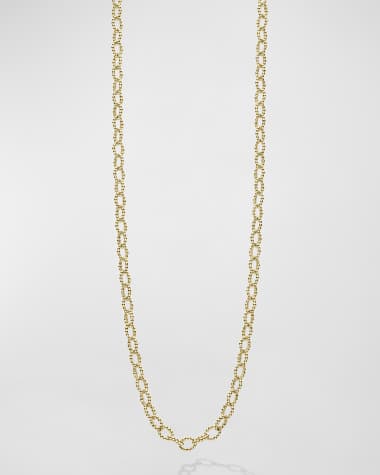 LAGOS 18K Signature Caviar 4x3mm Oval Link Chain Necklace, 18"L