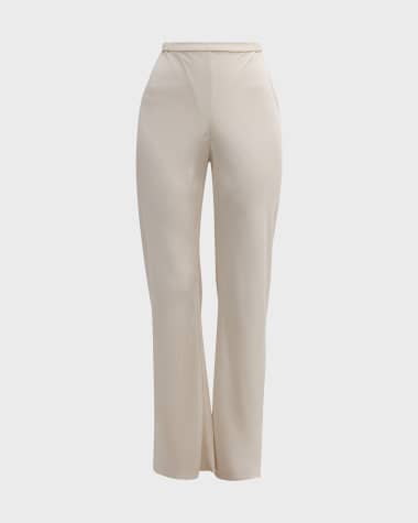 TSE Cashmere High-Rise Straight-Leg Silk Pants