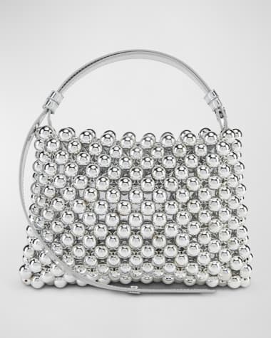 SIMONMILLER Puffin Mini Metallic Beaded Shoulder Bag