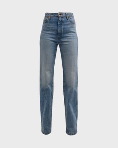 Khaite Danielle High-Rise Straight-Leg Jeans