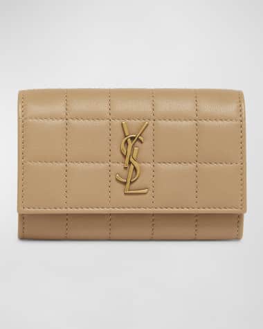 Saint Laurent Cassandra YSL Card Holder in Quilted Leather