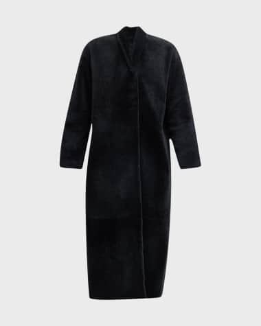 Gushlow and Cole Stand Collar Long Reversible Shearling Coat