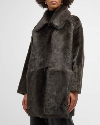 Gushlow and Cole Relaxed Fit Mixed Shearling Coat