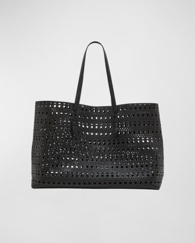 ALAIA Mina 44 East West Tote in Optical Perforated Leather