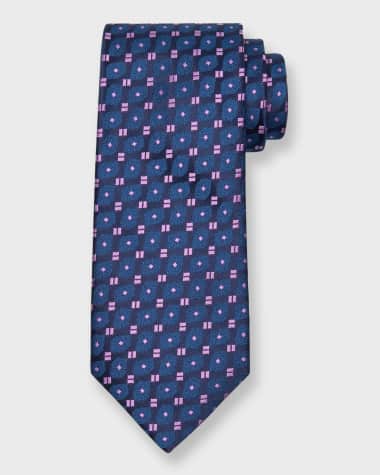 Charvet Men's Woven Geometric Silk Tie