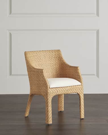 Worlds Away Laisse Rattan Arm Chair