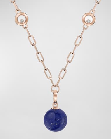 Chopard Happy Diamonds Planet 18K Rose Gold Lapis Lazuli Necklace