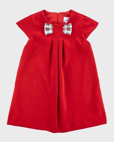 Robe Fille Florence Eiseman Bleu Blanc à Fleurs Piquées Et Nœud Satin - Taille 4 - Occasion Très Bon état