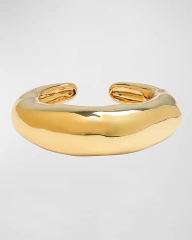 Alexis Bittar Large Molten Gold Hinged Cuff Bracelet