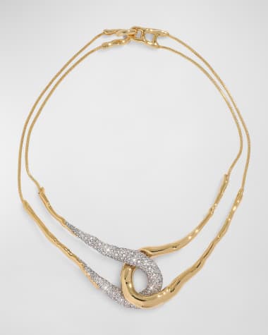 Alexis Bittar Solanales Crystal Interlock Necklace