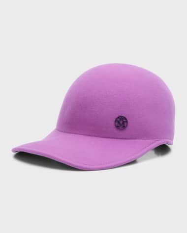 Maison Michel Tiger Amethyst Purple Felt Baseball Cap