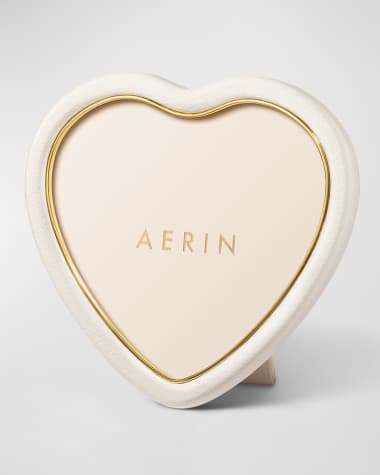 AERIN Piero Heart Faux Shagreen Photo Frame, 6"