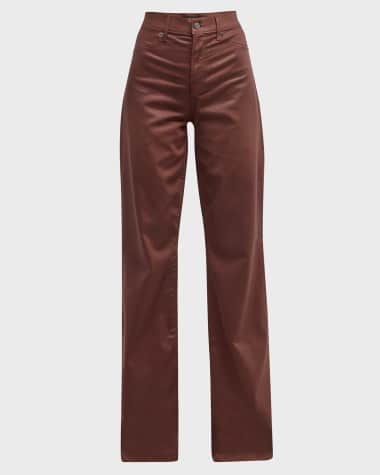 Veronica Beard Crosbie Wide-Leg Coated Jeans