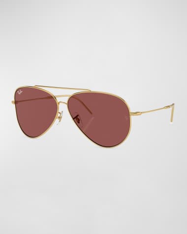 Ray-Ban Golden Metal & Plastic Aviator Sunglasses