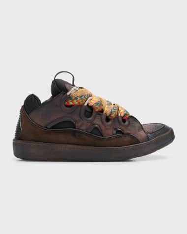 Lanvin Men's Curb Leather Low-Top Sneakers
