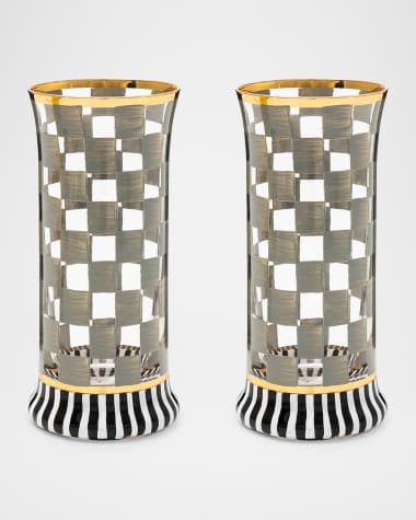 MacKenzie-Childs Carnival Sterling Highball Glass, Set of 2