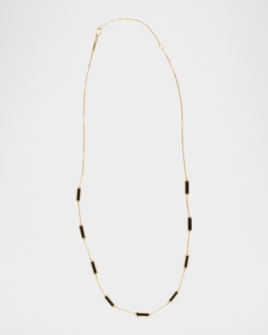 KAMAL Bar Chain Necklace with Gemstones
