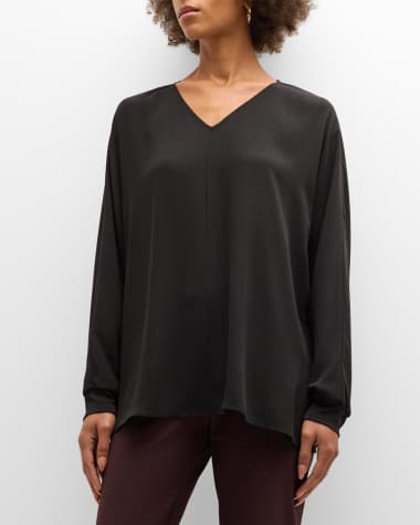 Eileen Fisher, Tops, New Eileen Fisher 0 Silk High Low Tank Black Size  Xxs