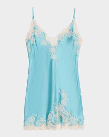 Josie Natori Lolita Lace Applique Charmeuse Nightgown