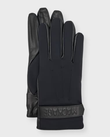 Mackage Men's Leather and Fleece Driving Gloves