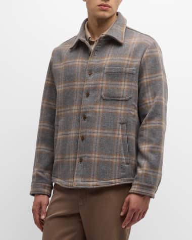 Baldassari Men's Plaid Cashmere Overshirt