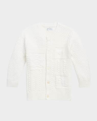 Ralph Lauren Childrenswear Girl's Cardigan W/ Bear Intarsia, Size 3M-24M