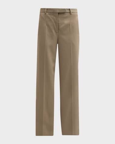 THE ROW Banew Wide-Leg Crepe Pants