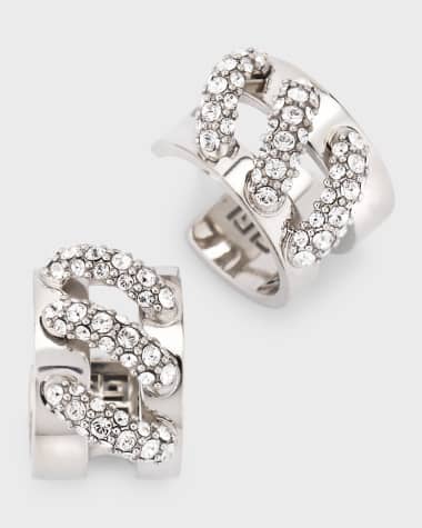 Givenchy Stitch Crystal Hoop Earrings