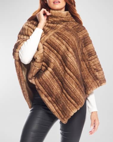 Fabulous Furs Classic Mink Faux Fur Poncho