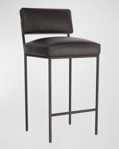 Arteriors Topanga Leather Bar Stool, 29"