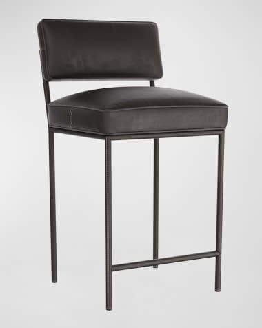 Arteriors Topanga Leather Counter Stool, 26.5"