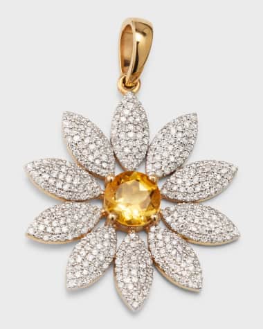 Siena Jewelry Pave Diamond and Citrine Daisy Charm