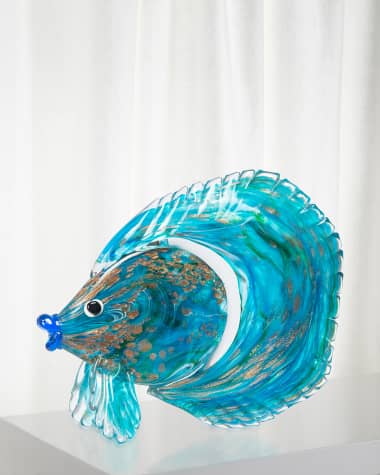 Dale Tiffany Decorative Aqua Art Glass Sculpture
