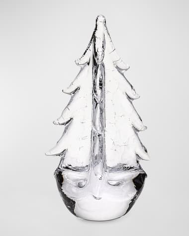 Simon Pearce Vermont Crackle Evergreen Tree in Gift Box, 8"