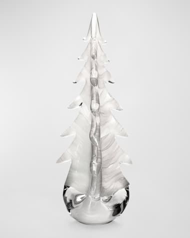 Simon Pearce Vermont Snowdrift Evergreen Tree in Gift Box, 14"