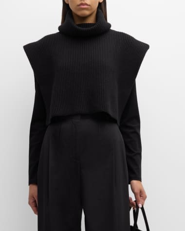 THE ROW Eppie Cashmere Rib Turtleneck Collar