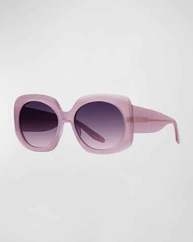 Barton Perreira x Sarah Hoover Delia Purple Acetate Square Sunglasses