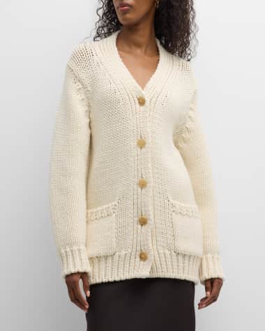 THE ROW Evesham Wool Button-Front Cardigan