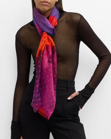 Red purple silk scarf designer fashion for women buy online