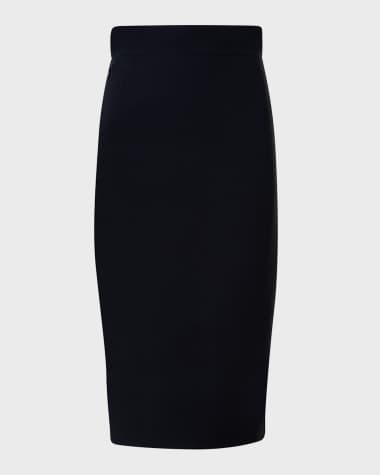 Akris Wool Double-Face Midi Pencil Skirt